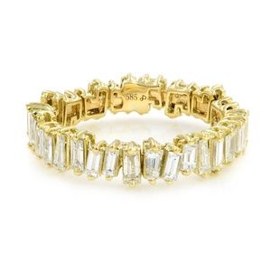 Rachel koen Baguette Diamond Eternity Band 14K Yellow Gold 0.67cttw Size 7